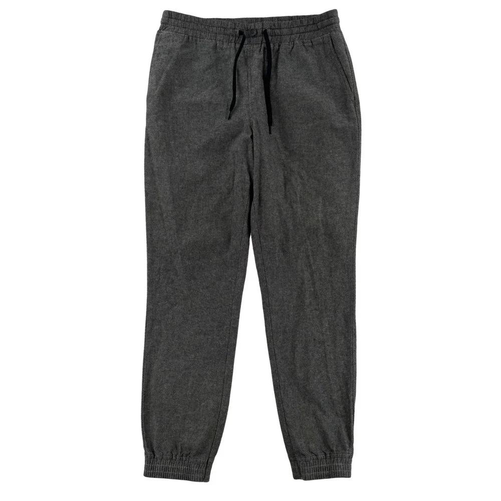 Banana Republic‎ Jogger Pants Mens 33x30Gray Tweed Elastic Waist Cuffed Casual